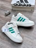 Adidas Grand Court Platform White Green Sneakers