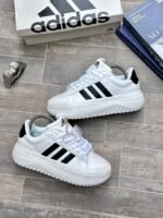 Adidas Grand Court Platform White Green Sneakers - Image 2