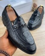 Woven Leather Slip-On Loafers